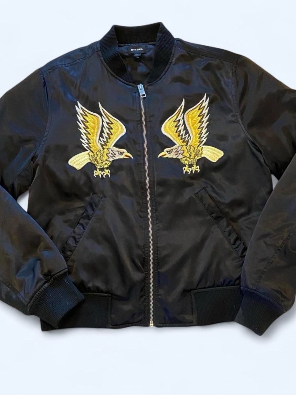 Diesel Wild Spirit Embroidered Satin Y2k Sukajan Bomber Jacket
